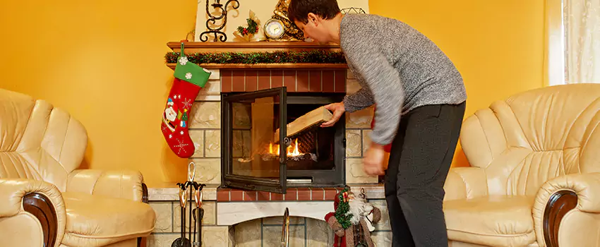 Rusted Metal Fireplace Restoration in Papillion, Nebraska